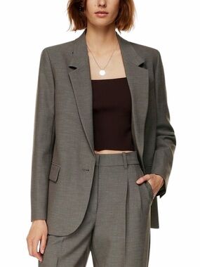 Aritzia Wilfred Generation Relaxed Fit Blazer Grey Brown (Re)ssential Sz S / 6